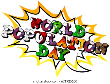 Vector illustrated banner, greeting card or poster for World Population Day.