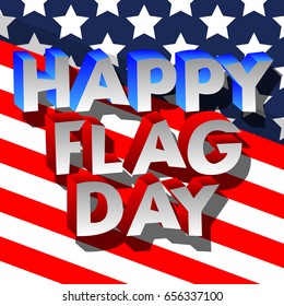 Vector illustrated banner or poster for the U.S.A.'s Flag Day holiday.