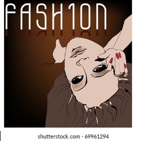 vector illustrated beautiful elegant woman