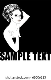 vector illustrated beautiful girl