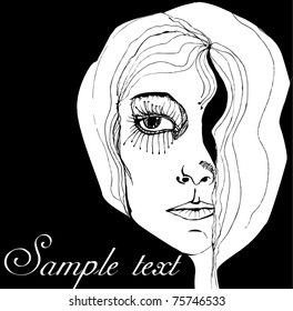 vector illustrated beautiful girl