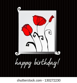 Vector illustrated beautiful poppies background
