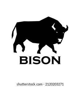 Vector Illustrated of Bison, on white background. Design element for logo, poster, card, banner, emblem, t shirt. Vector illustration