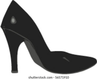vector illustrated black shoe