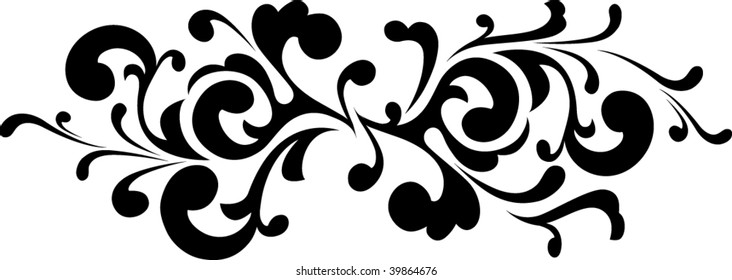 Vector Illustrated Black Swirling Embellishment Stock Vector (Royalty ...