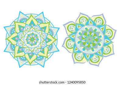 Vector illustrated blue mandala