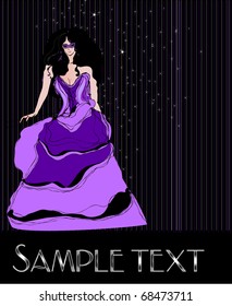 vector illustrated bride wearing a mask