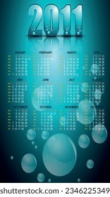 Vector illustrated calendar for the year 2011