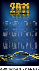 Vector illustrated calendar for the year 2011