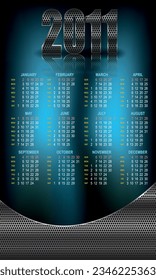 Vector illustrated calendar for the year 2011