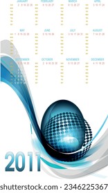 Vector illustrated calendar for the year 2011