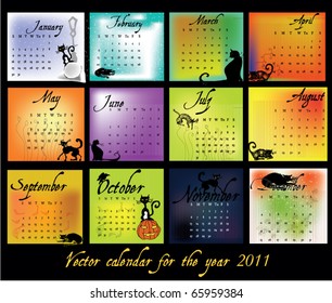 vector illustrated Calendar for the year 2011