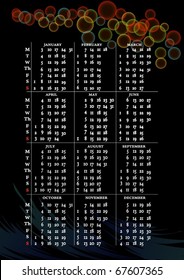 vector illustrated calendar for the year 2011