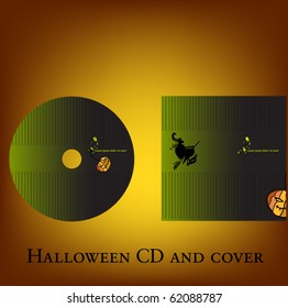 vector illustrated CD cover and CD for Halloween
