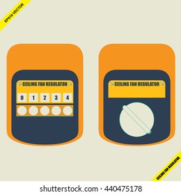 Vector illustrated of ceiling fan regulator or switch. Can be transform scale or edit color.