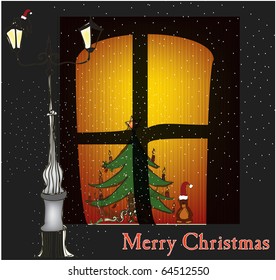 vector illustrated Christmas background