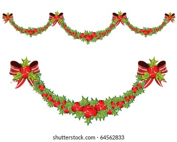 Vector illustrated Christmas garland