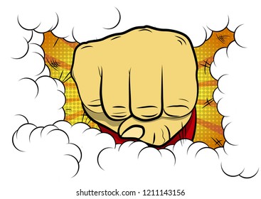 Vector illustrated comic book style cartoon clenched fist.