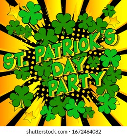 Vector illustrated comic book style St. Patrick's Day greeting card, poster, invitation.