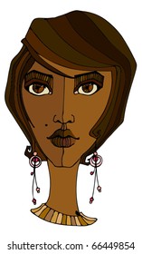 vector illustrated cute girl