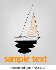 vector illustrated cute ship