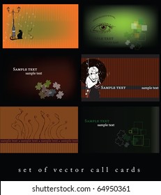 vector illustrated decorative call-cards