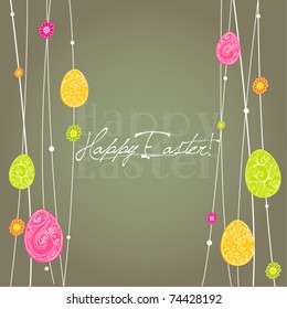 vector illustrated Easter card design