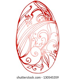 vector illustrated Easter egg with ornaments