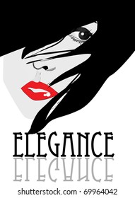 vector illustrated elegant woman