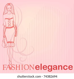vector illustrated elegant woman