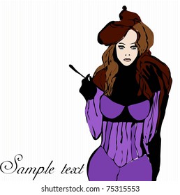 vector illustrated elegant woman
