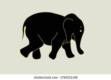 vector illustrated elephant outline design