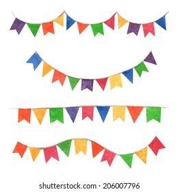 Vector illustrated flag garland.
