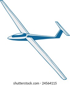 Vector illustrated glider on the white background