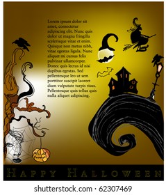 vector illustrated greeting card for Halloween