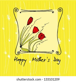 vector illustrated greeting card for your mother's day design