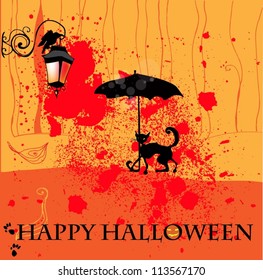 vector illustrated Halloween greeting card