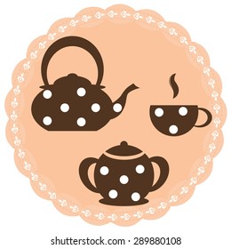 Vector illustrated label for restaurant and cafe.