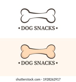Vector illustrated logo and the image bone for dog  Snacks logo for dogs 