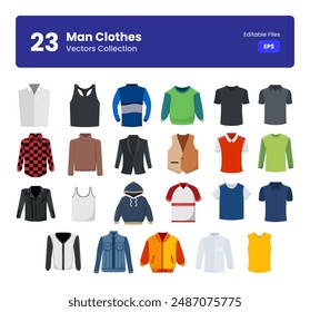 Vector Illustrated Menswear Collection. Modern Fashion Essentials