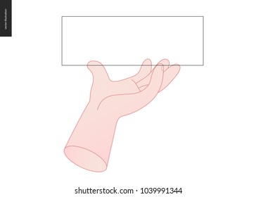 vectorial ilustrado a mano dibujado a mano sosteniendo el marco de banner