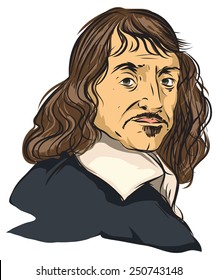 Vector Illustrated Portrait Of René Descartes