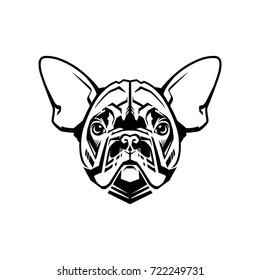 Vector Illustrated Portrait French Bulldog Stock Vector (Royalty Free ...