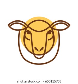 Vector illustrated Portrait of Ram or sheep