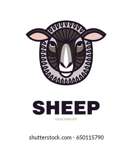 Vector illustrated Portrait of Ram or sheep