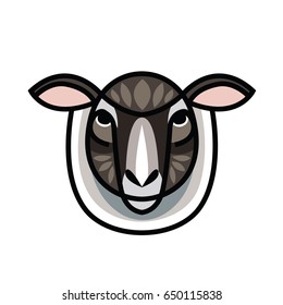 Vector illustrated Portrait of Ram or sheep