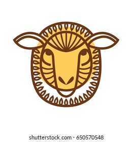 Vector illustrated Portrait of Ram or sheep
