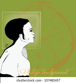 vector illustrated pretty girl