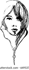 vector illustrated pretty girl
