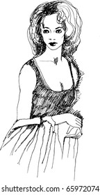 vector illustrated pretty girl